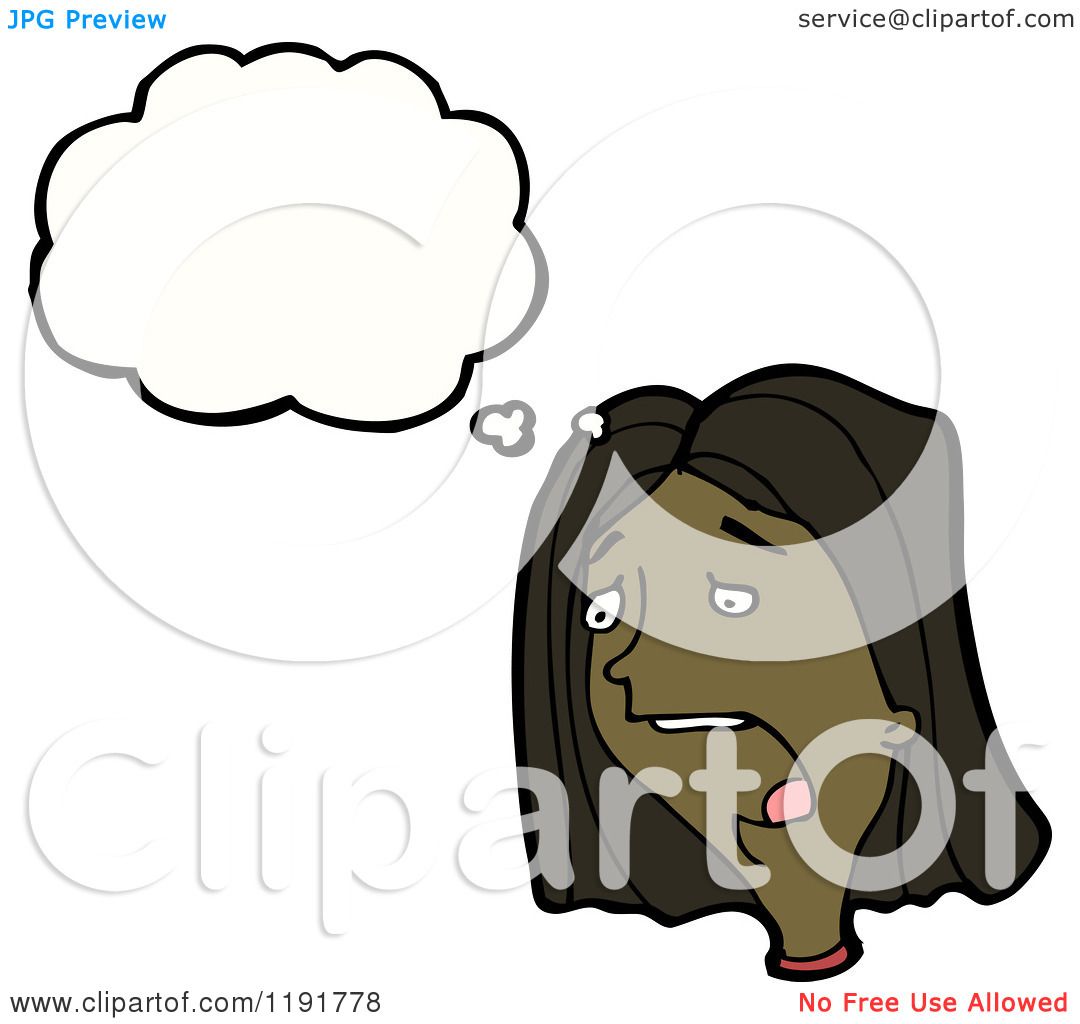 Cartoon Of A Black Woman Thinking Royalty Free Vector Illustration By Lineartestpilot 1191778
