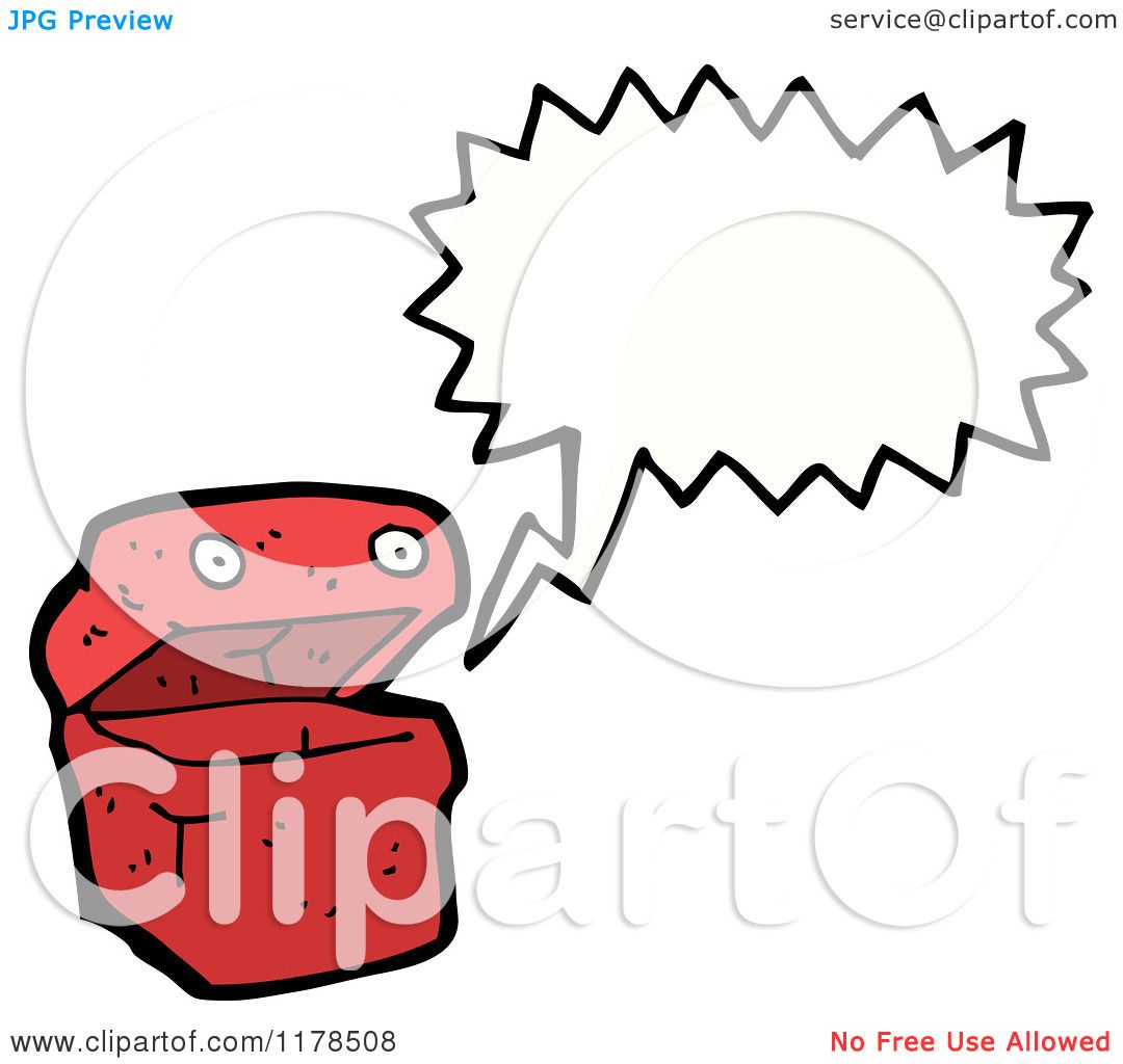 Cartoon of a Box with a Conversation Bubble - Royalty Free Vector