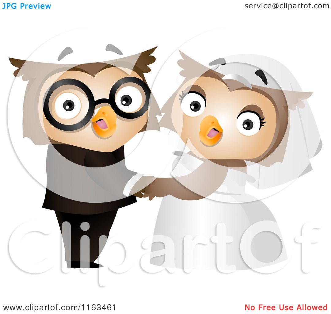 Cartoon of a Bride and Groom Owl Couple - Royalty Free Vector Clipart by  BNP Design Studio #1163461