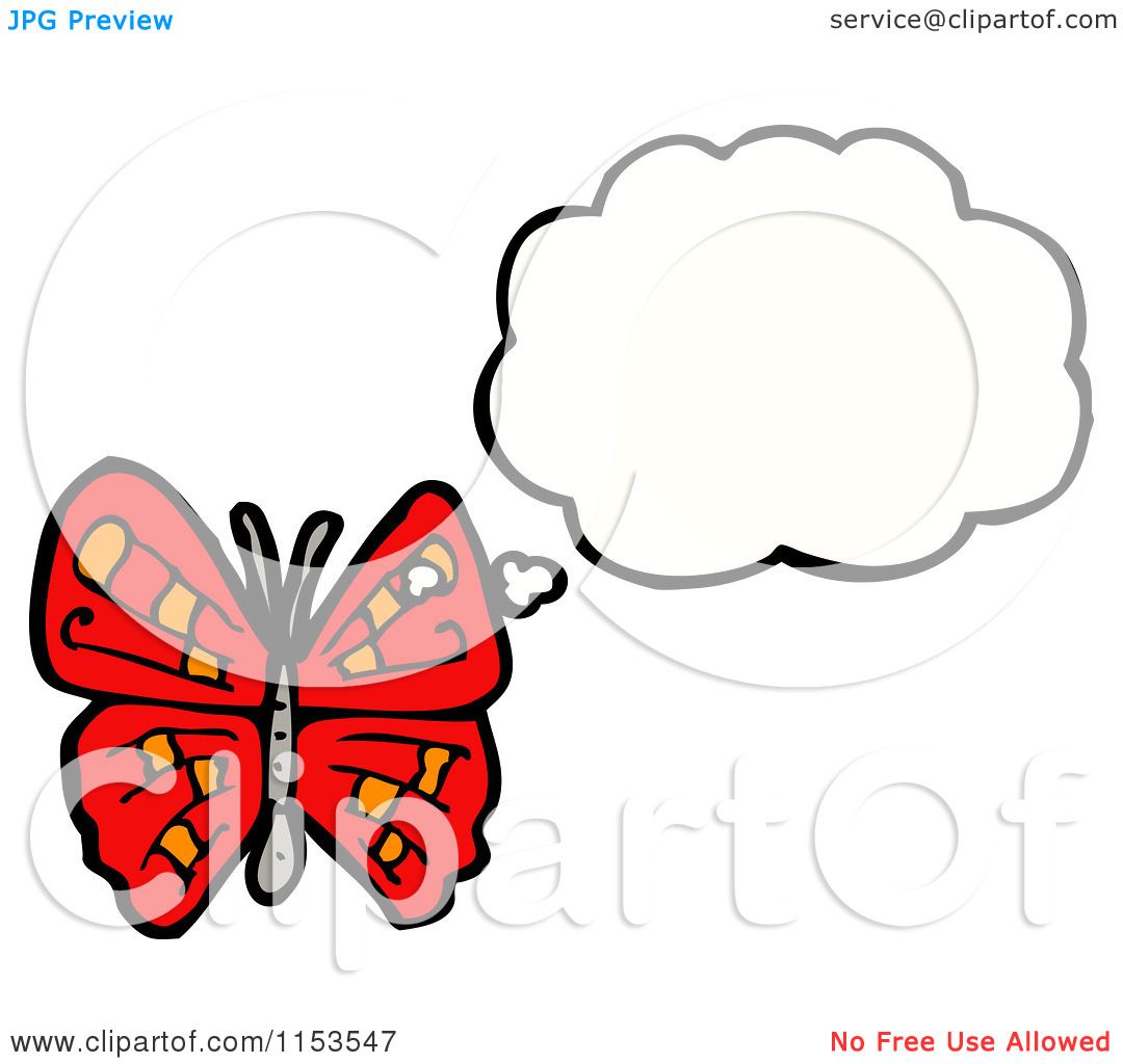 Cartoon of a Butterfly Thinking - Royalty Free Vector Illustration by ...