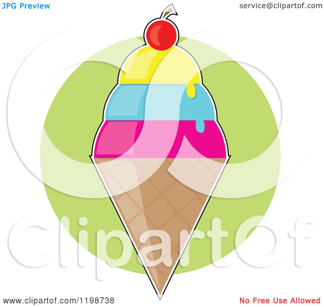 Ice cream scoop in cute cartoon style Royalty Free Vector