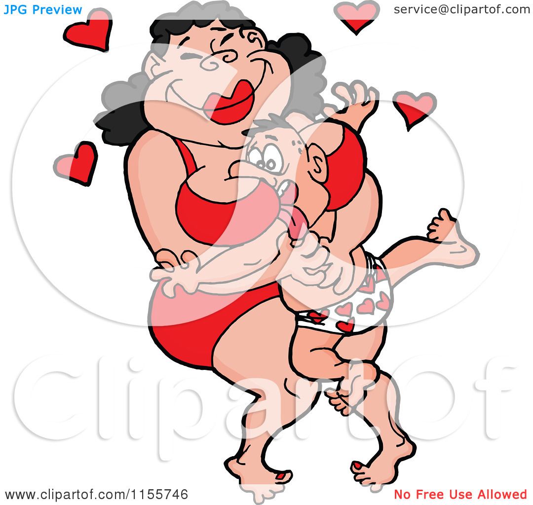 Cartoon of a Chubby Woman Squishing a White Man Between Her Breasts -  Royalty Free Vector Illustration by LaffToon #1155746
