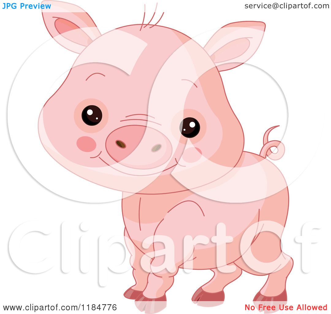 Download Cartoon of a Cute Baby Piglet Smiling - Royalty Free ...