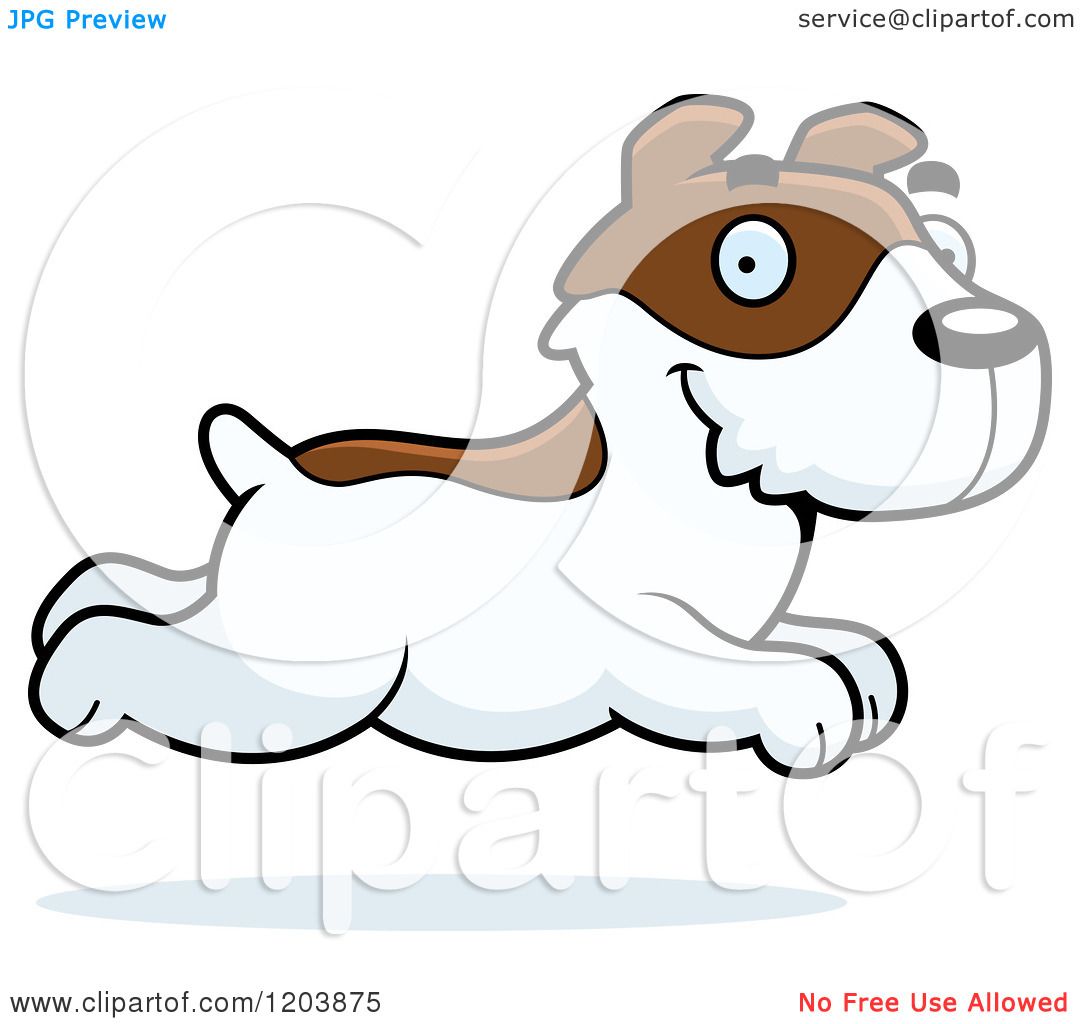 Cartoon of a Cute Jack Russell Terrier Puppy Running ...