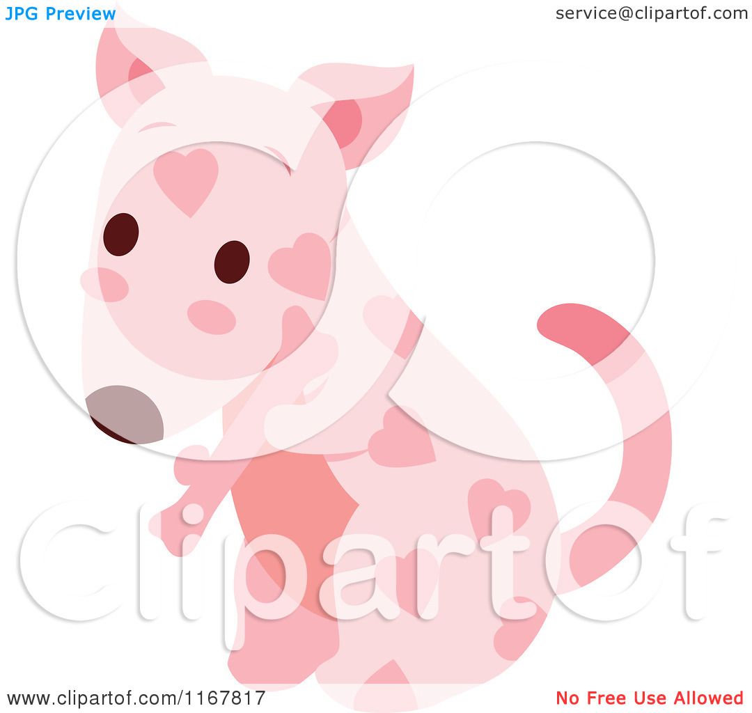 Download Cartoon of a Cute Pink Valentine Heart Patterned Puppy ...