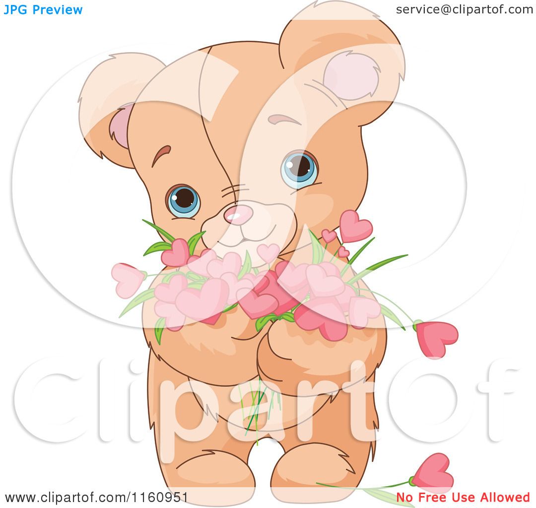 teddy bear with flowers clipart - photo #50