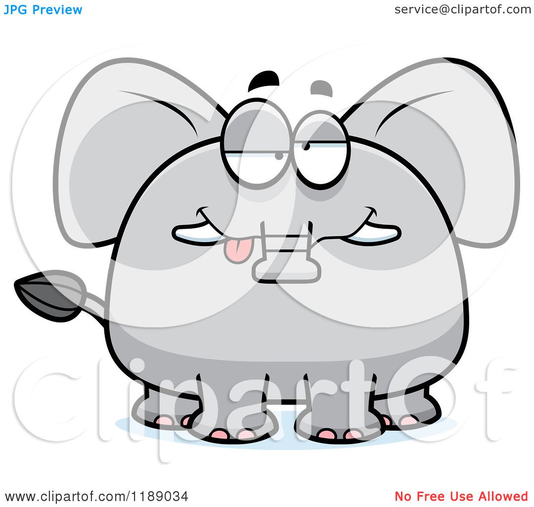 Cartoon of a Drunk Elephant Mascot - Royalty Free Vector Clipart by