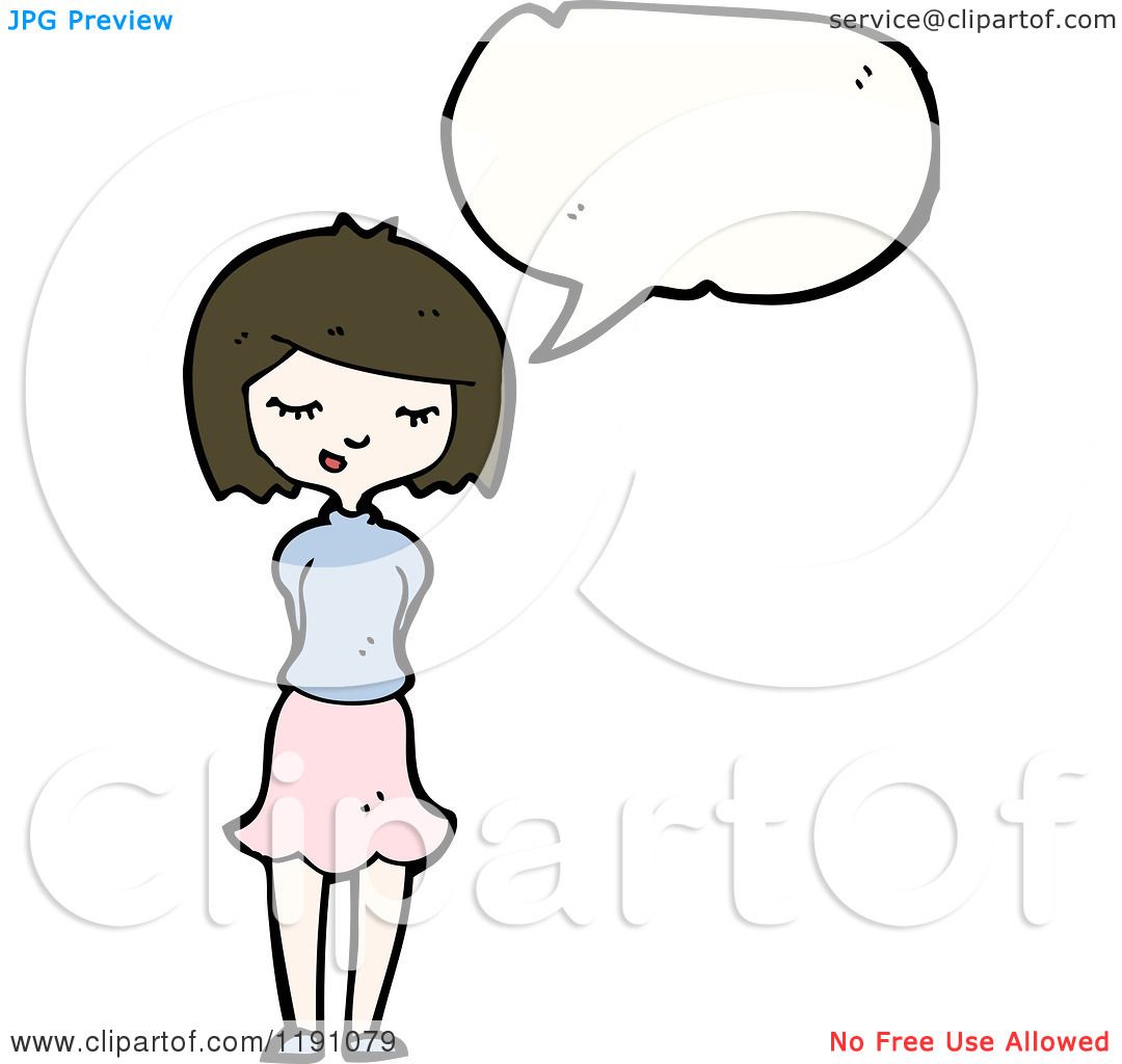Cartoon of a Girl Speaking - Royalty Free Vector Illustration by  lineartestpilot #1191079