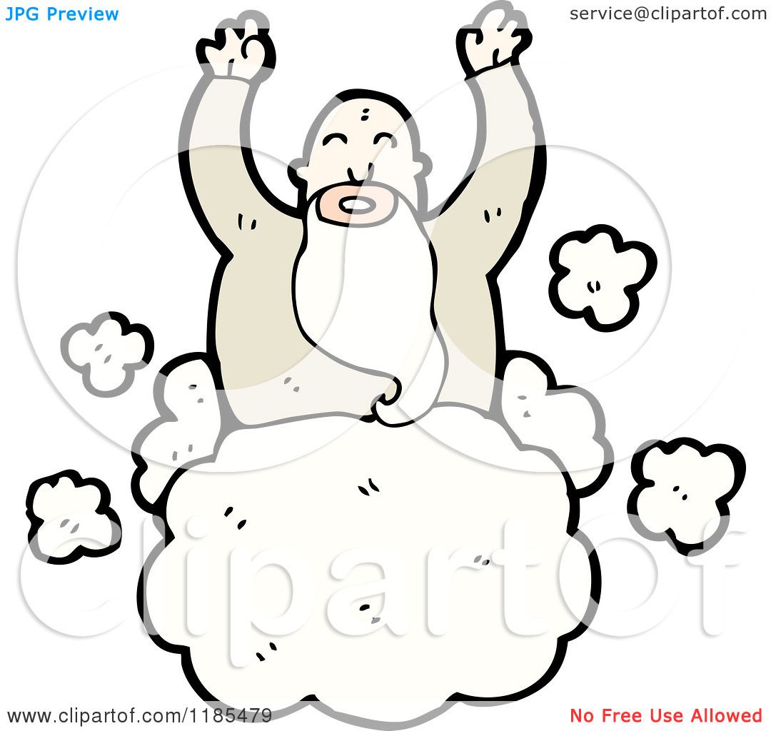 Cartoon of a God in the Clouds - Royalty Free Vector ...