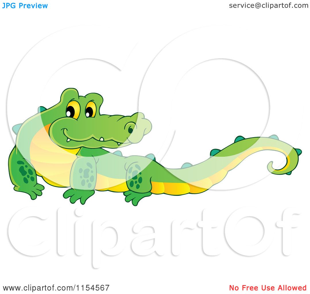 Cartoon of a Happy Crocodile - Royalty Free Vector Illustration by visekart  #1154567