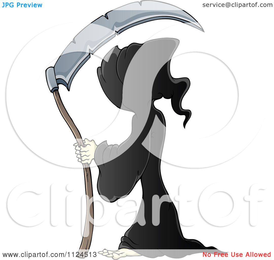 grim reaper scythe cartoon