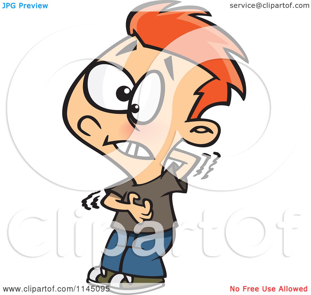 Cartoon of a Itchy Boy Scratching His Chest and Back - Royalty Free Vector  Clipart by toonaday #1145095
