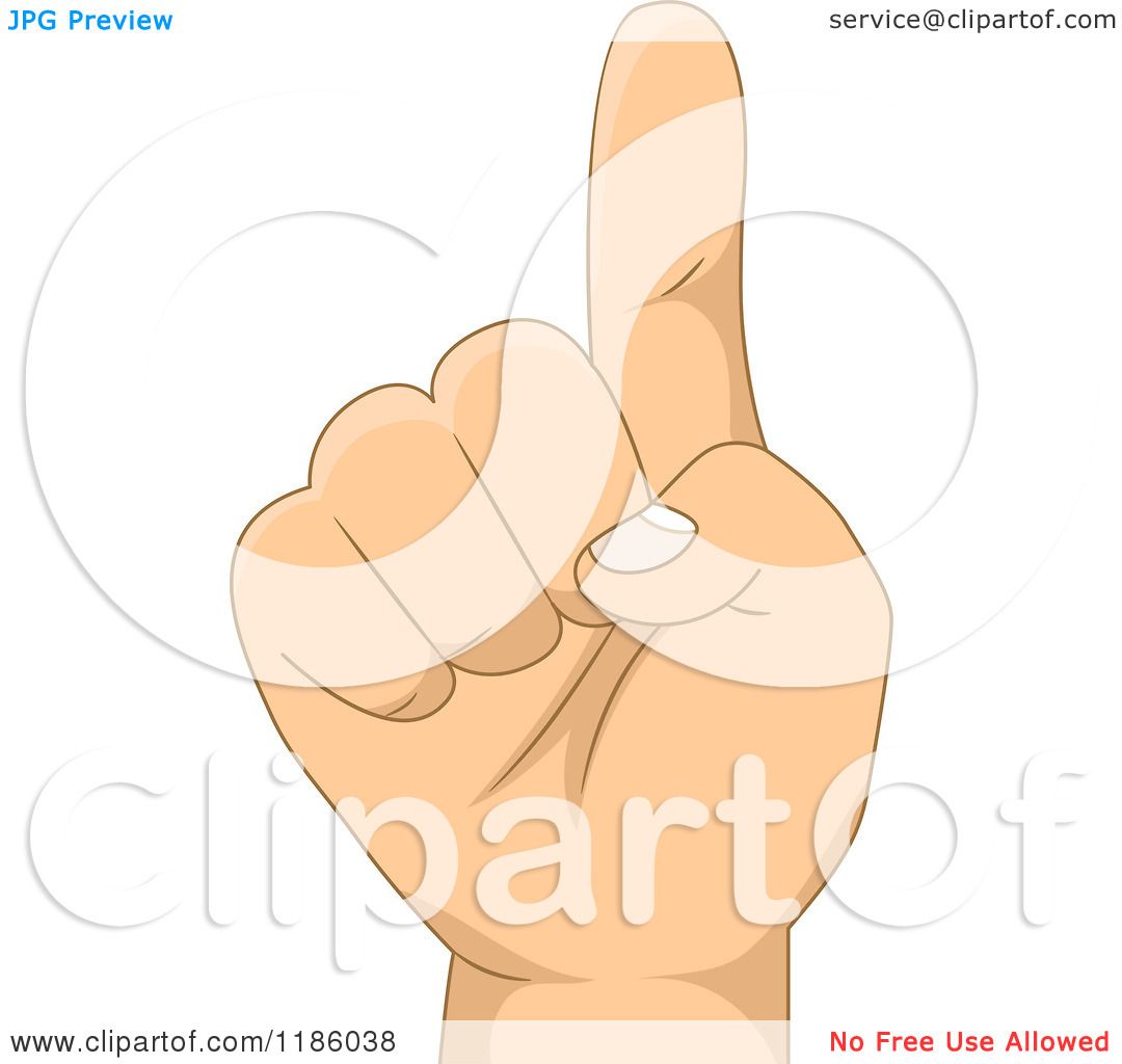Hand gesture number 1 or one sign Royalty Free Vector Image