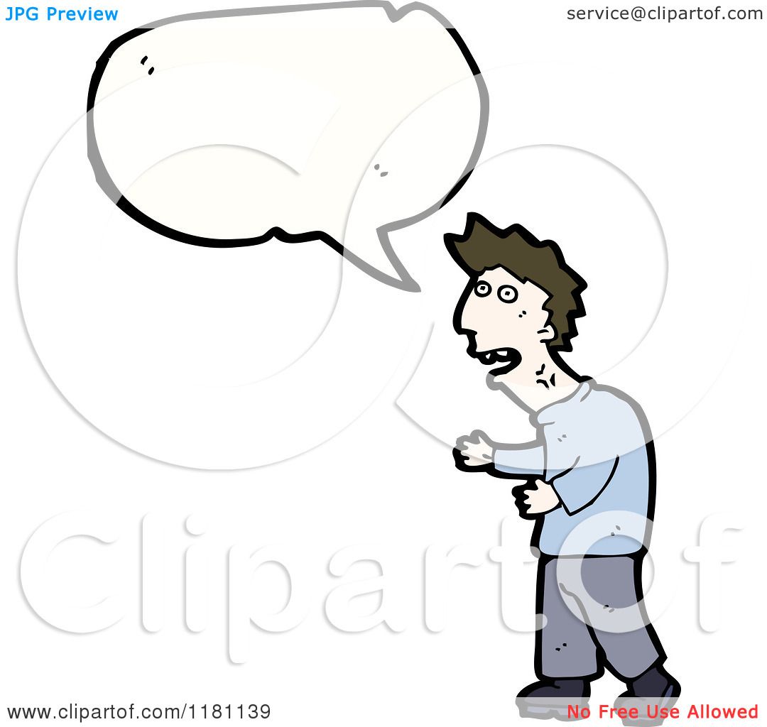 Cartoon of a Man Speaking - Royalty Free Vector Illustration by