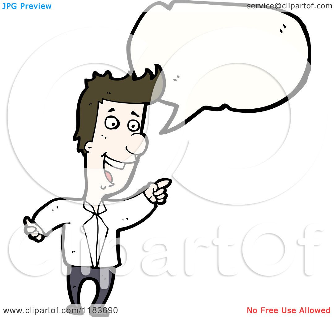 Cartoon of a Man Speaking - Royalty Free Vector Illustration by