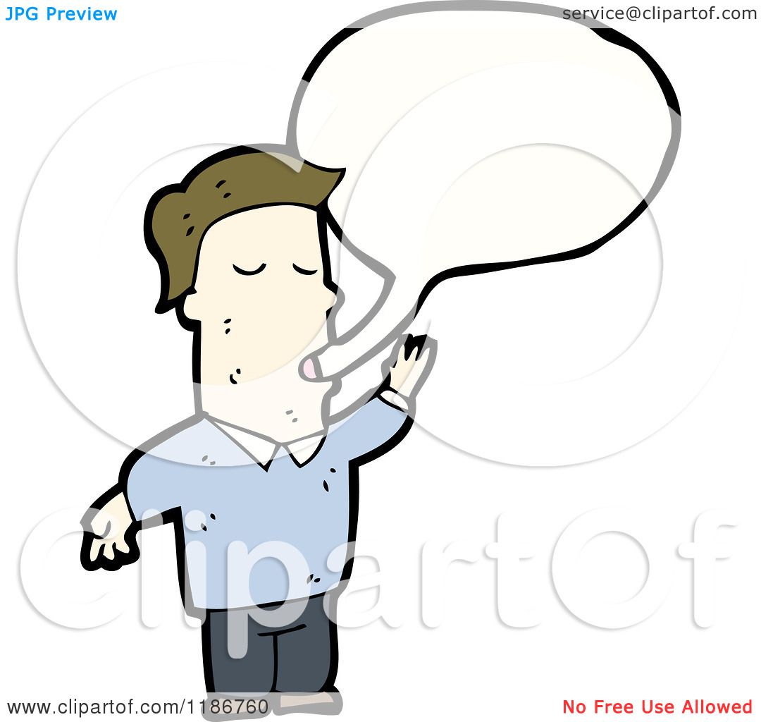 Cartoon of a Man Speaking - Royalty Free Vector Illustration by