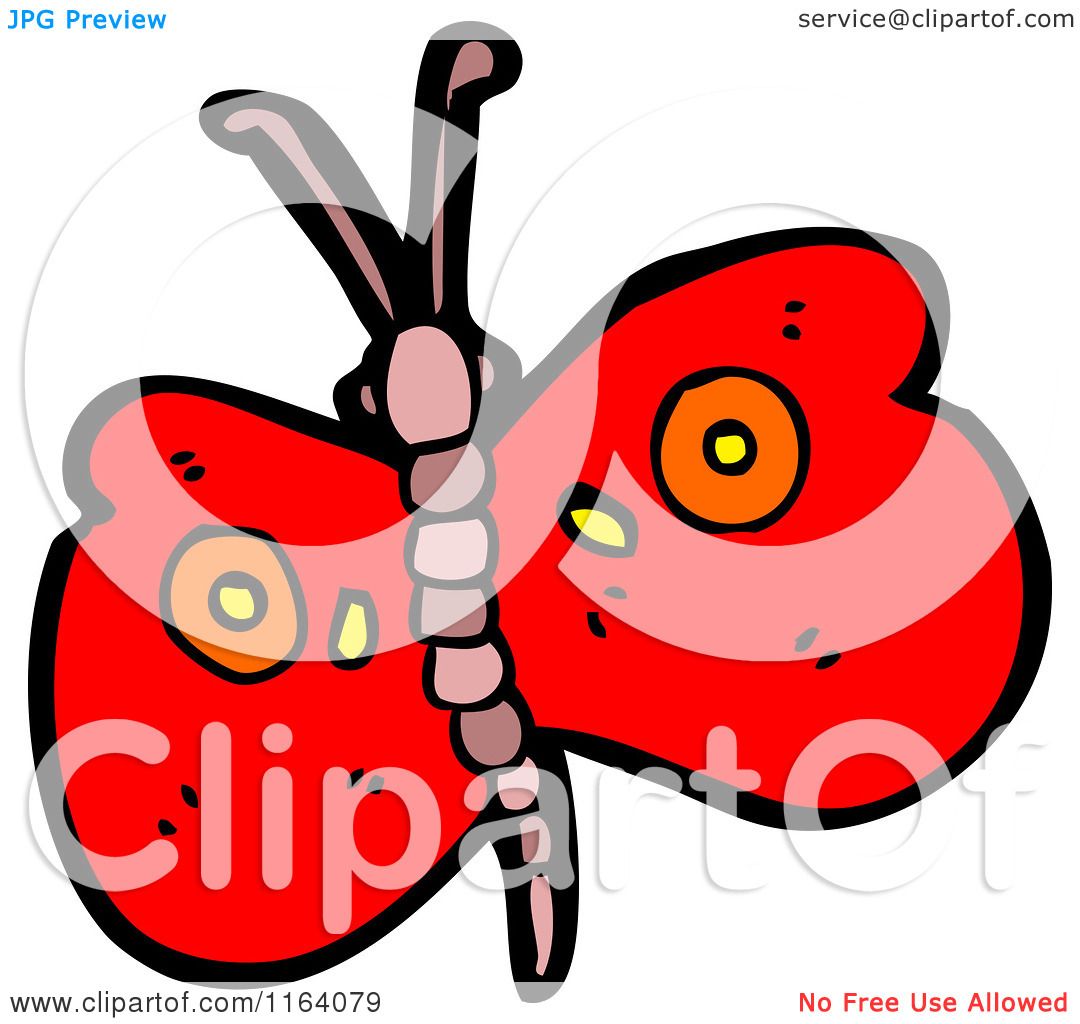 Cartoon of a Red Butterfly - Royalty Free Vector ...