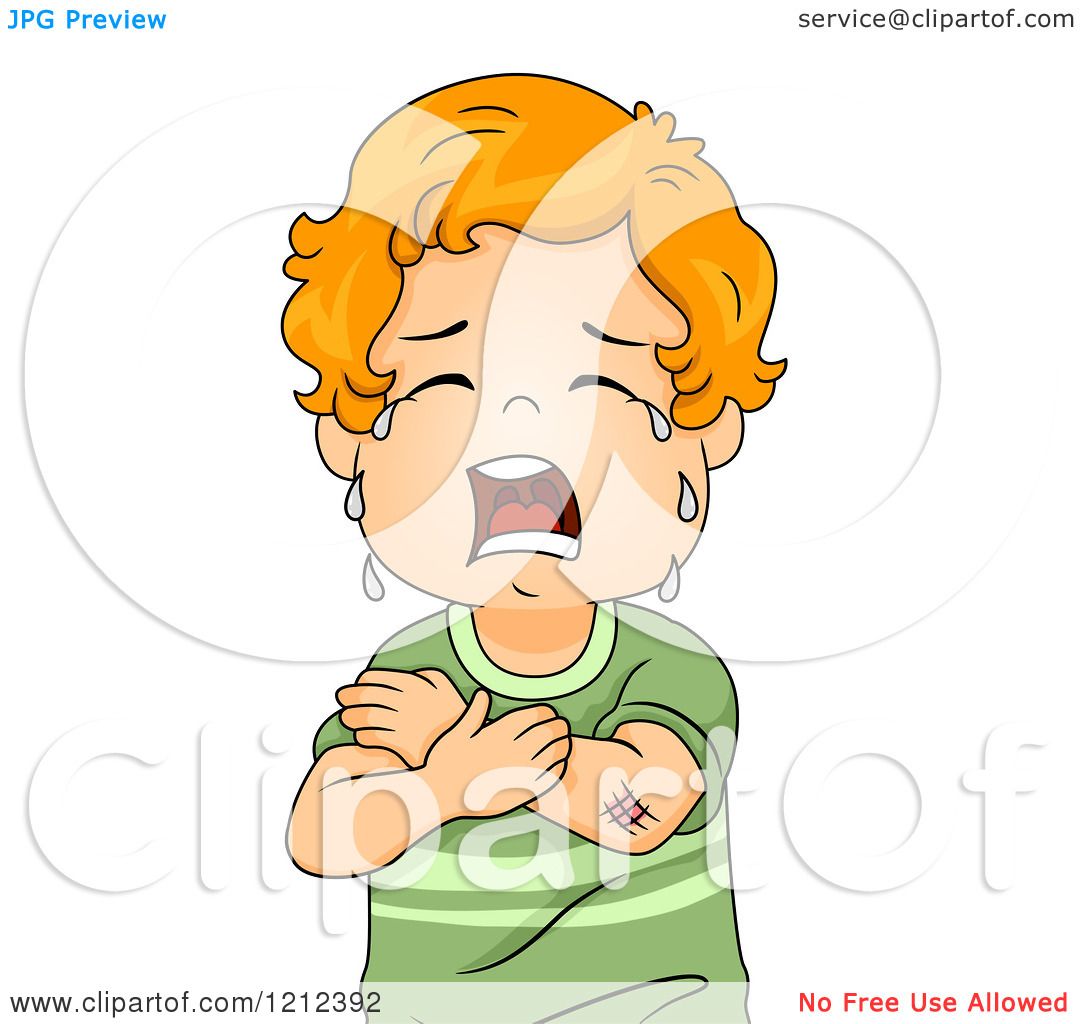Cartoon of a Red Haired Toddler Boy Crying over a Scratch - Royalty Free  Vector Clipart by BNP Design Studio #1212392