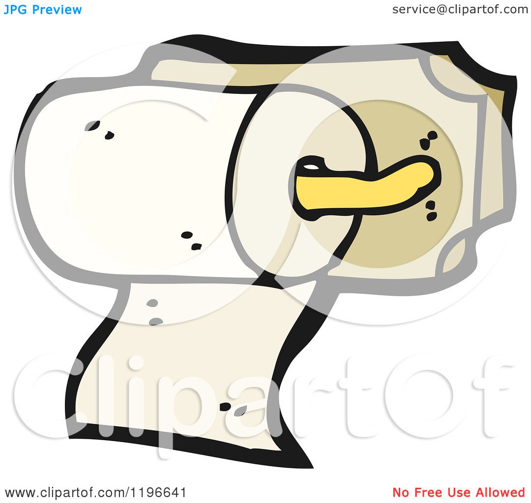 Cartoon of a Roll of Toilet Paper - Royalty Free Vector Illustration by ...