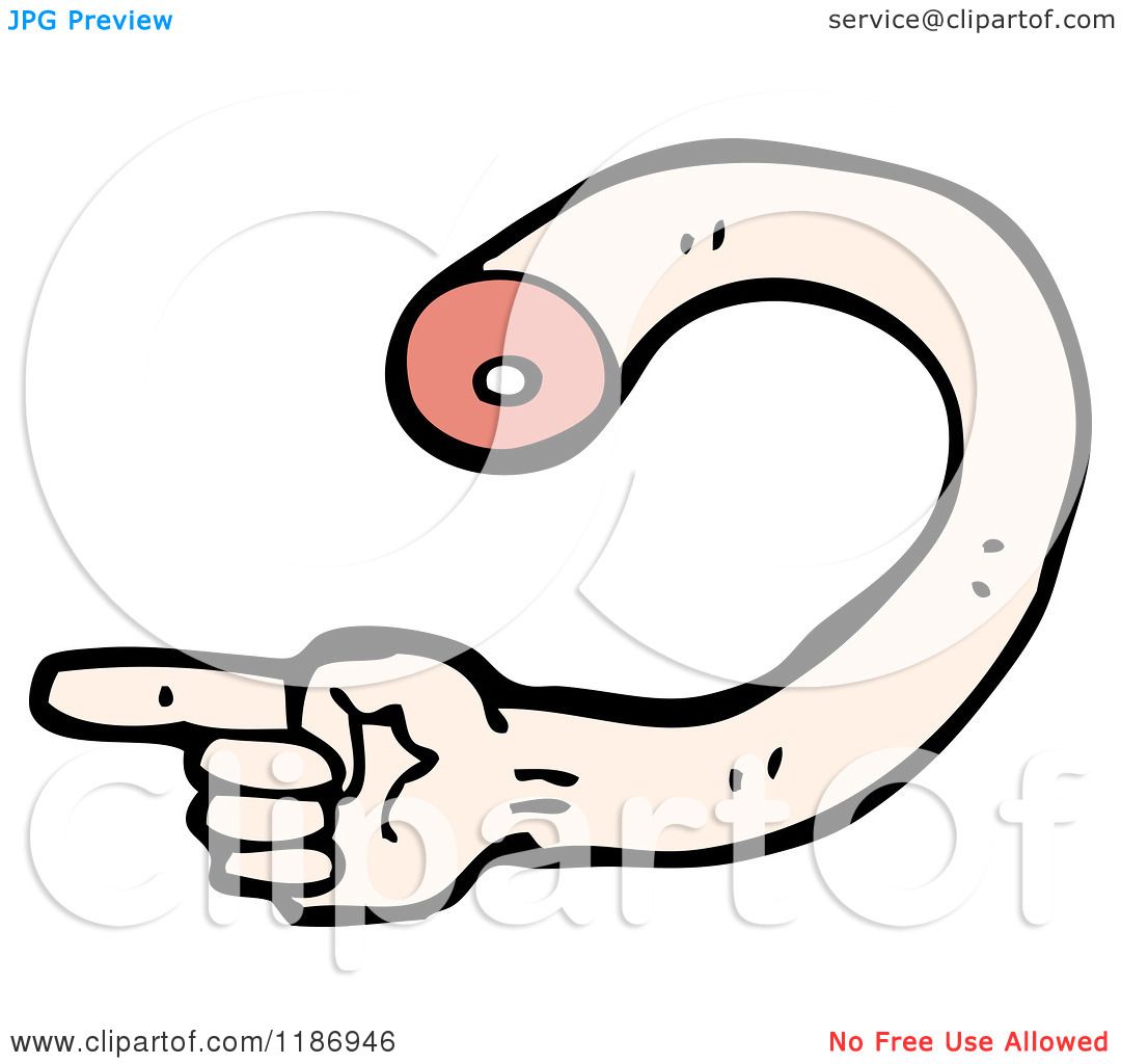Cartoon of a Severed Arm Pointing - Royalty Free Vector Illustration by
