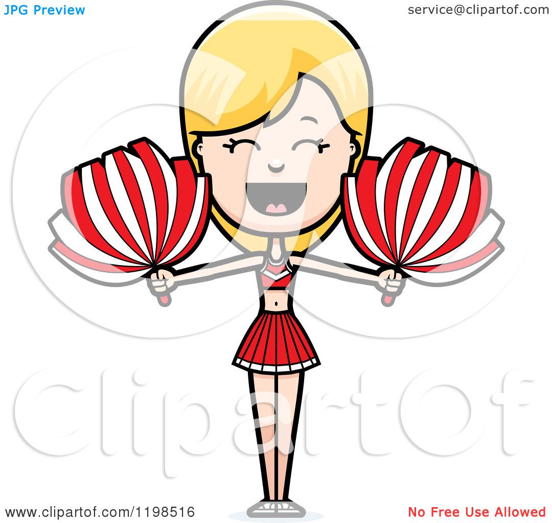 Cheerleader with pom-poms Royalty Free Vector Image