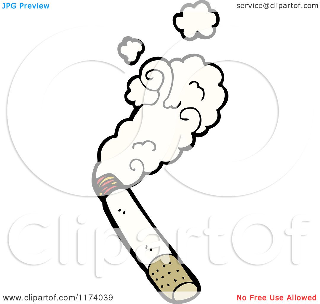 Cartoon of a Smoking Cigarette - Royalty Free Vector Clipart by ...