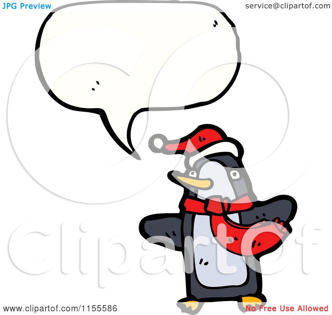 Download Cartoon of a Talking Christmas Penguin - Royalty Free ...