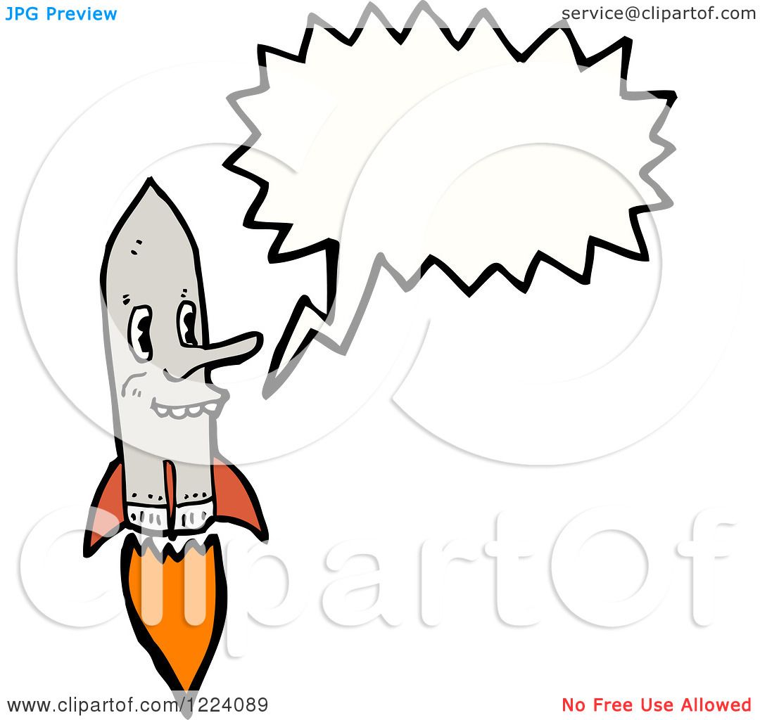 Cartoon of a Talking Rocket - Royalty Free Vector Illustration by ...
