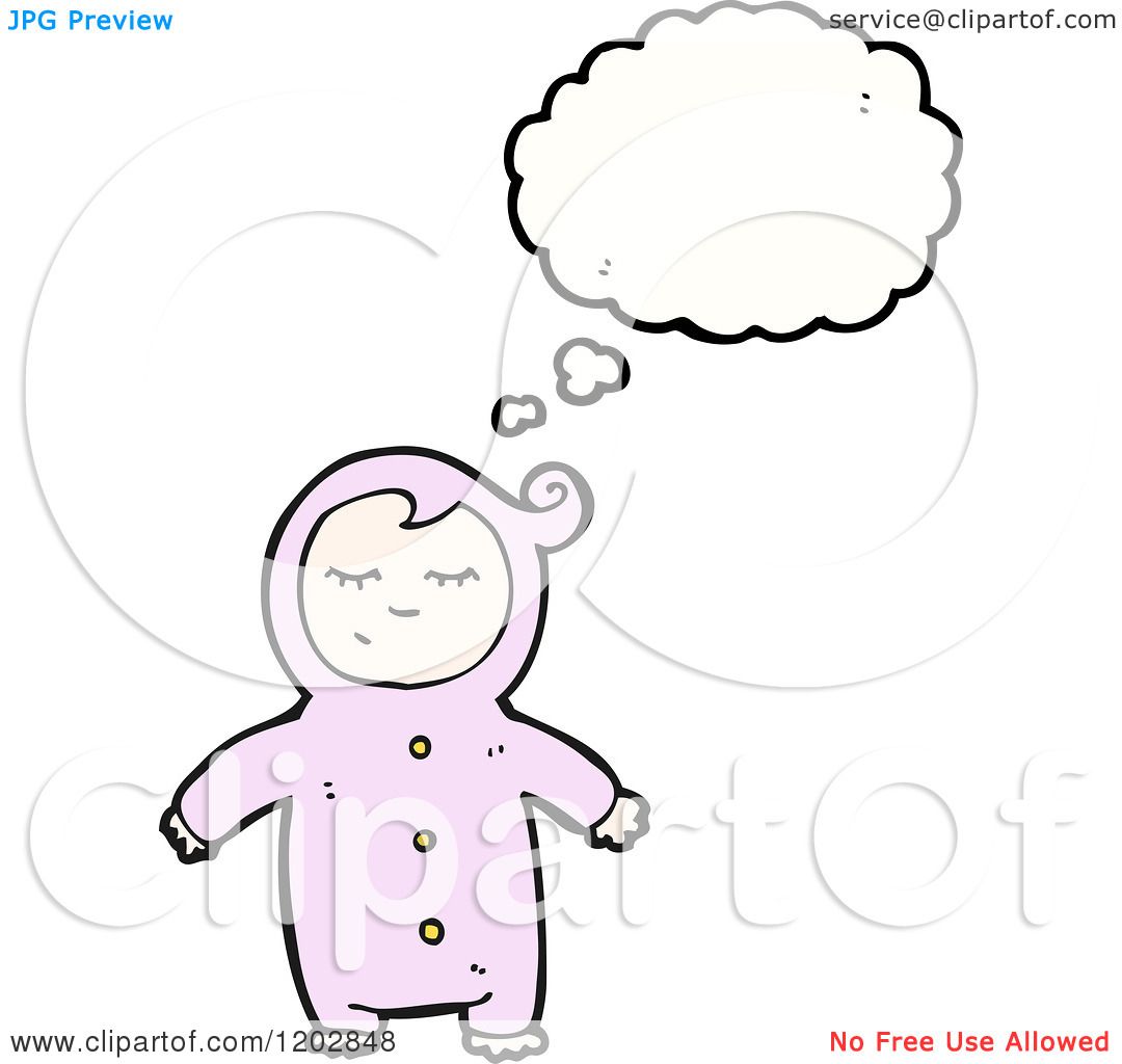 Cartoon of a Thinking Toddler - Royalty Free Vector Illustration by ...