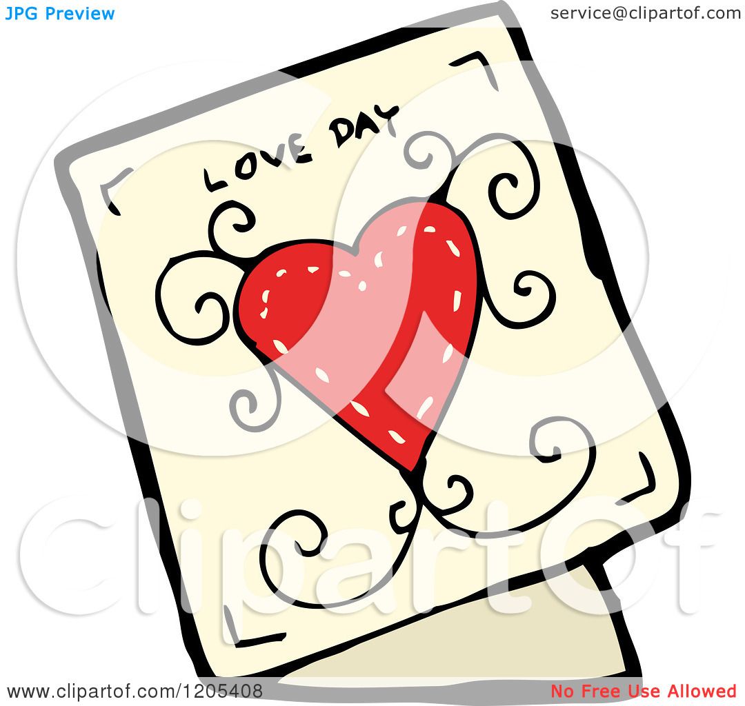 Cartoon of a Valentine's Day Greeting Card - Royalty Free Vector Illustration by ...1080 x 1024
