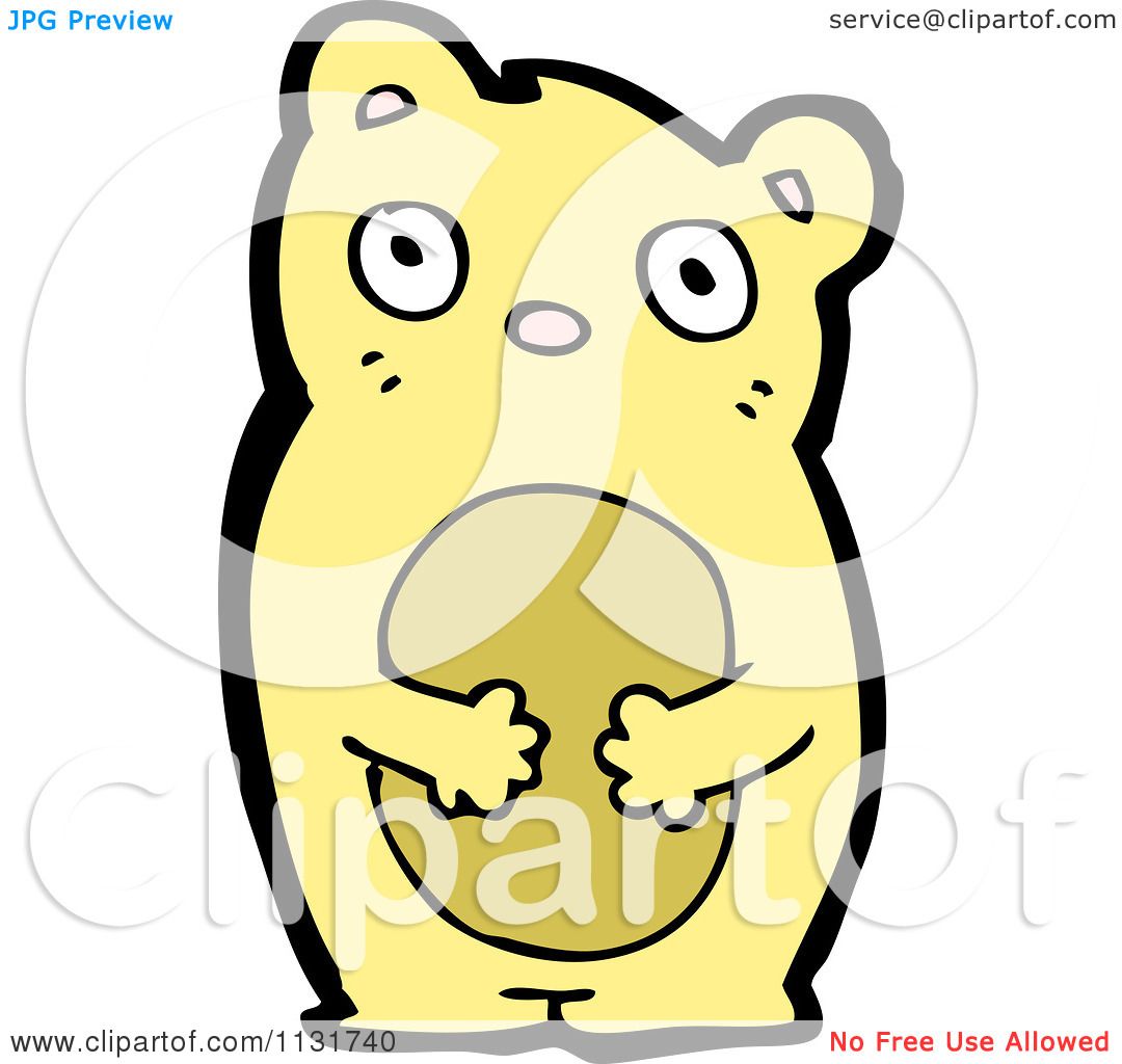 Cartoon Of A Yellow Bear 4 - Royalty Free Vector Clipart by