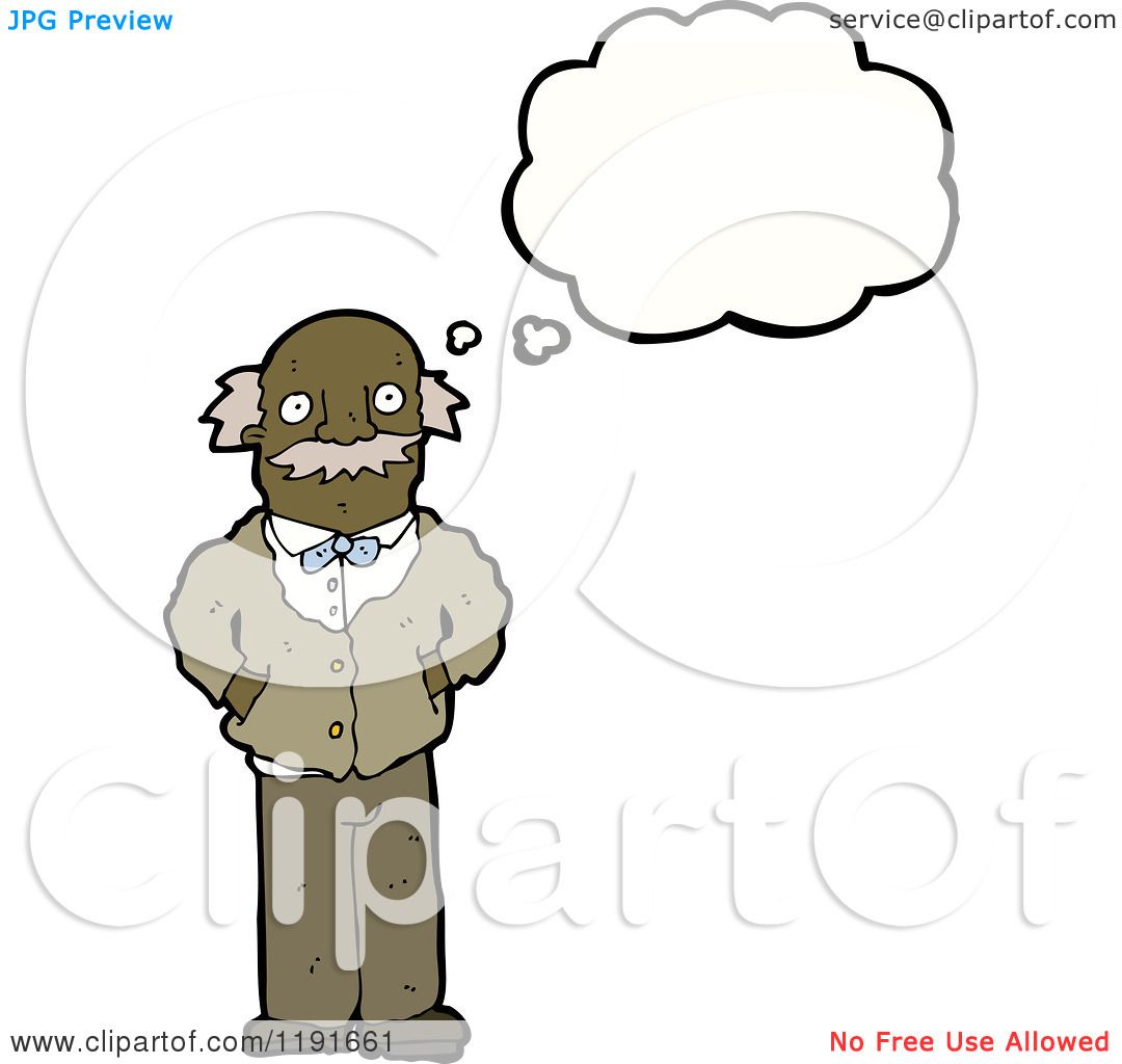 Cartoon Of An African American Man In A Suit Thinking Royalty Free Vector Illustration By