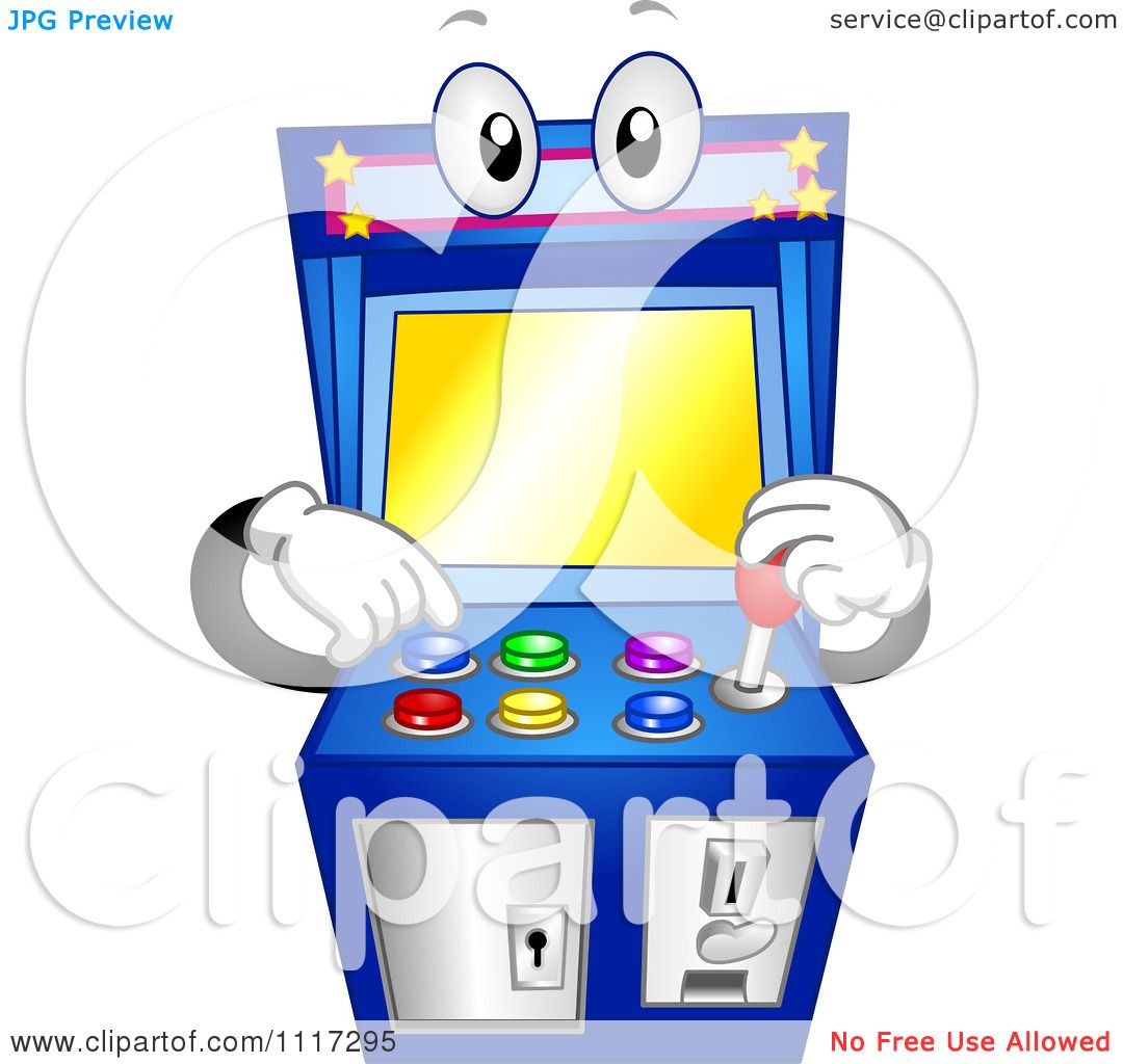 Cartoon Of An Arcade Video Game Machine With Buttons And A Joystick ...