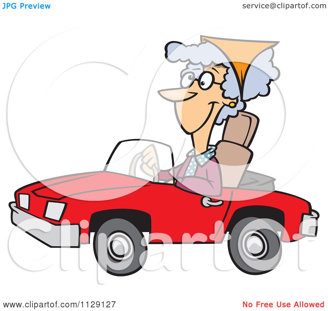 lady cab driver cartoon