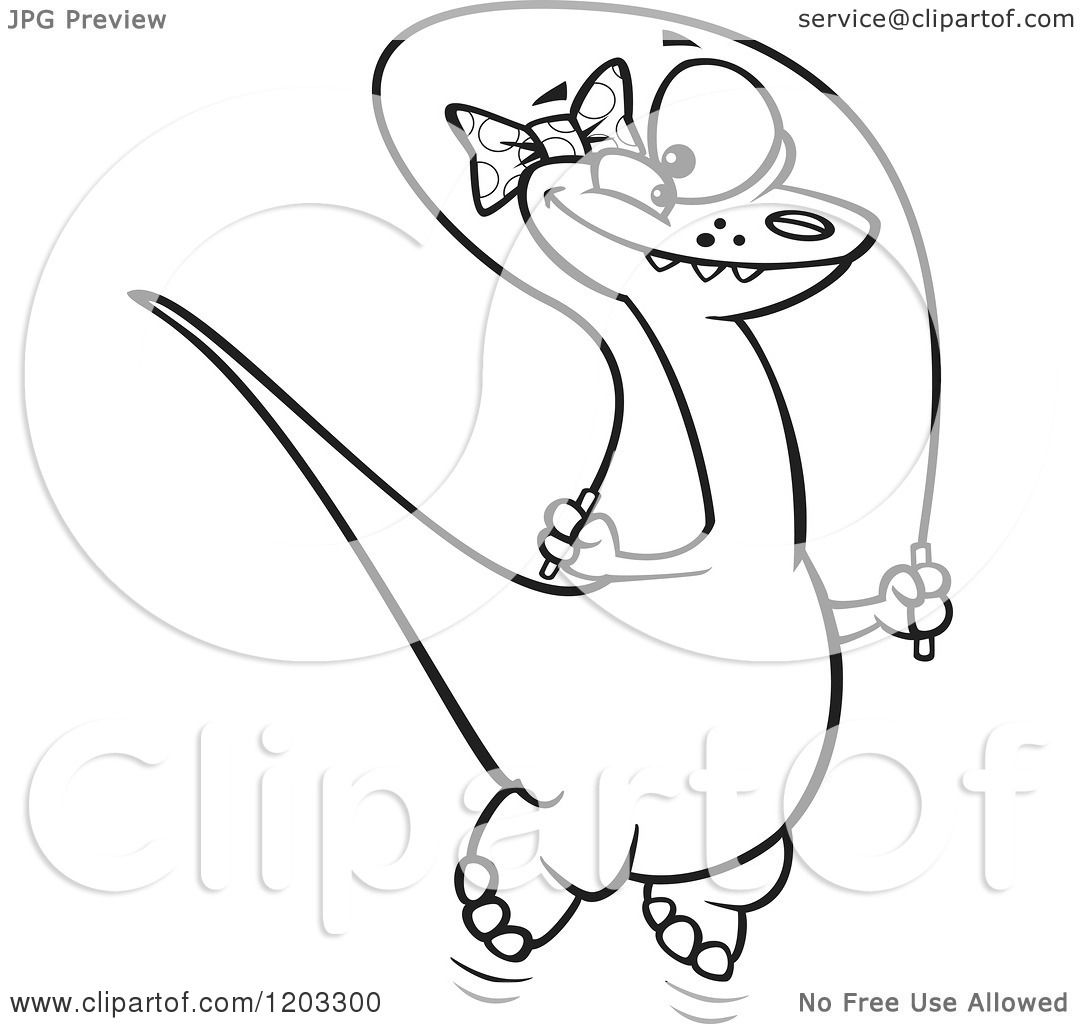 Cute little dinosaur cartoon jumping Royalty Free Vector