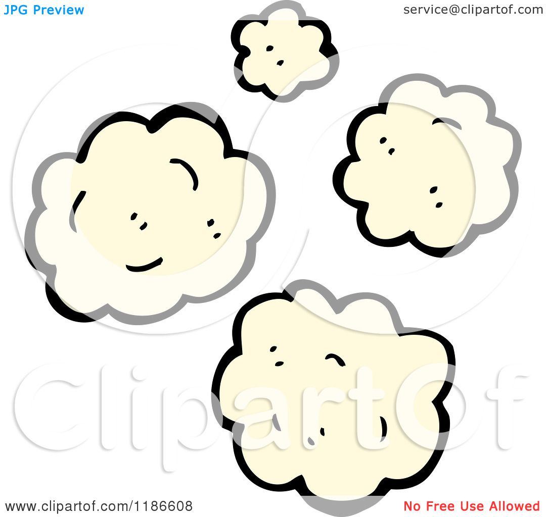 Cartoon of Dust Puffs - Royalty Free Vector Illustration by