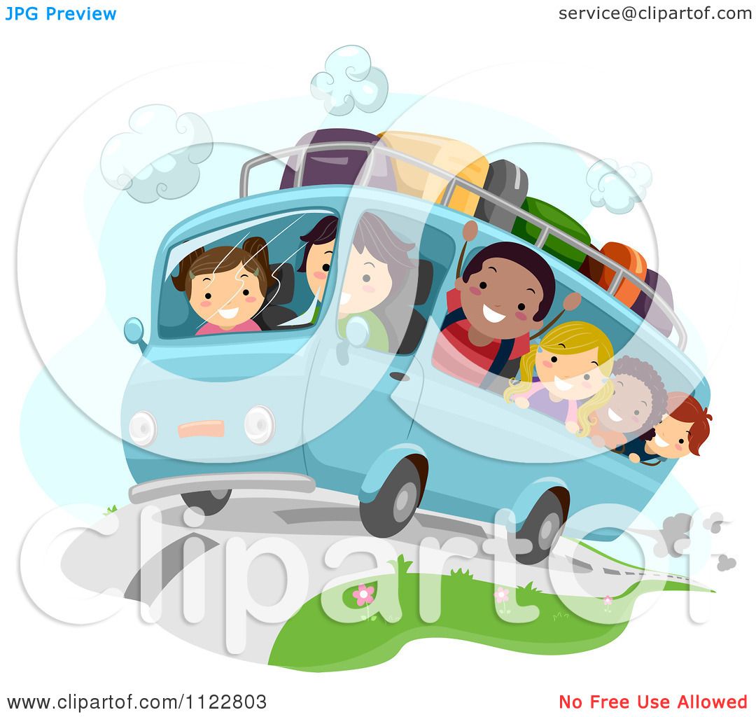 Download Cartoon Of Happy Children On A Road Trip - Royalty Free ...