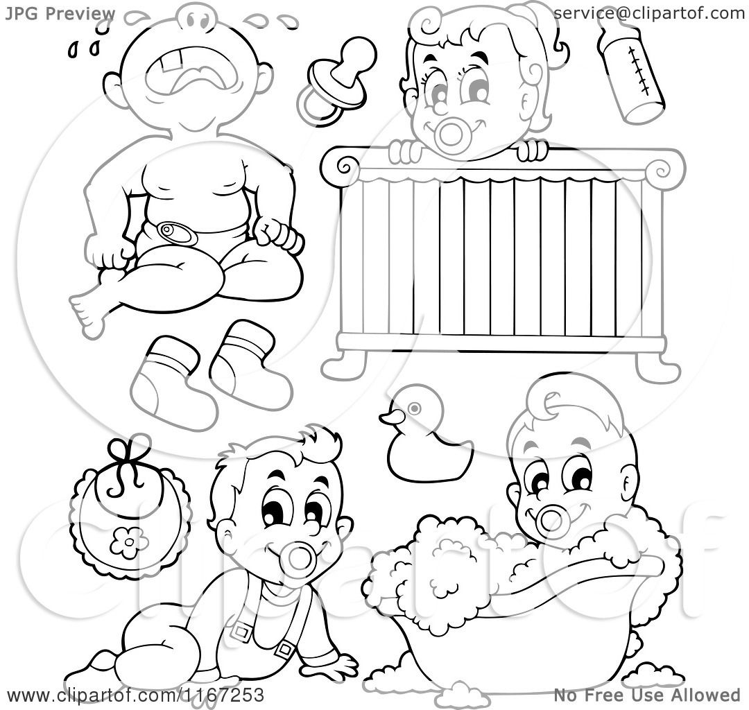Drawings of children things lines Royalty Free Vector Image