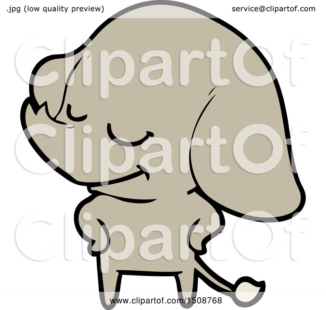 Cartoon Smiling Elephant by lineartestpilot #1508768