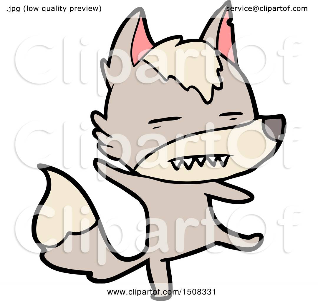 Cartoon Wolf Showing Teeth by lineartestpilot #1508331