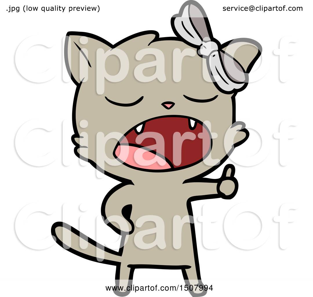 Cartoon Yawning Cat by lineartestpilot #1507994