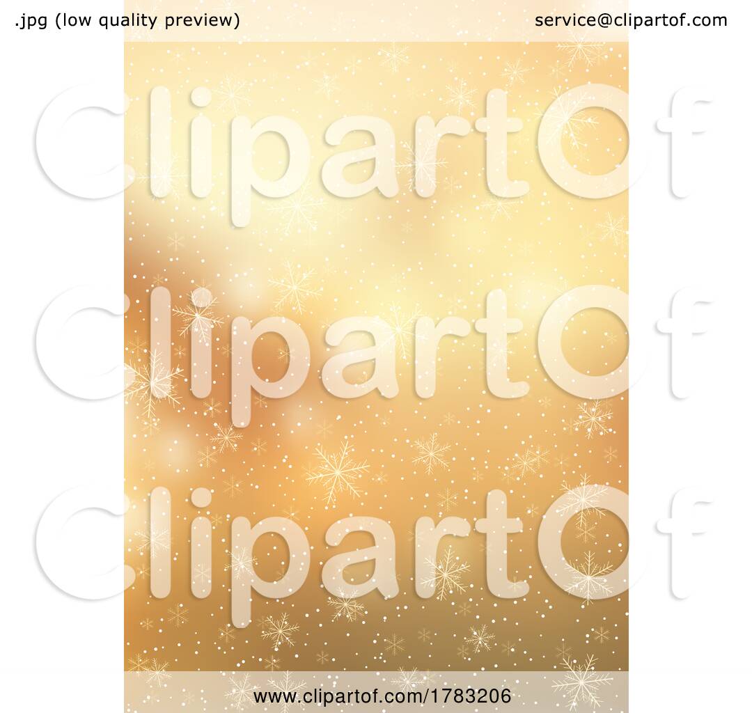 Christmas Golden Background With Falling Snowflakes By Kj Pargeter 1783206