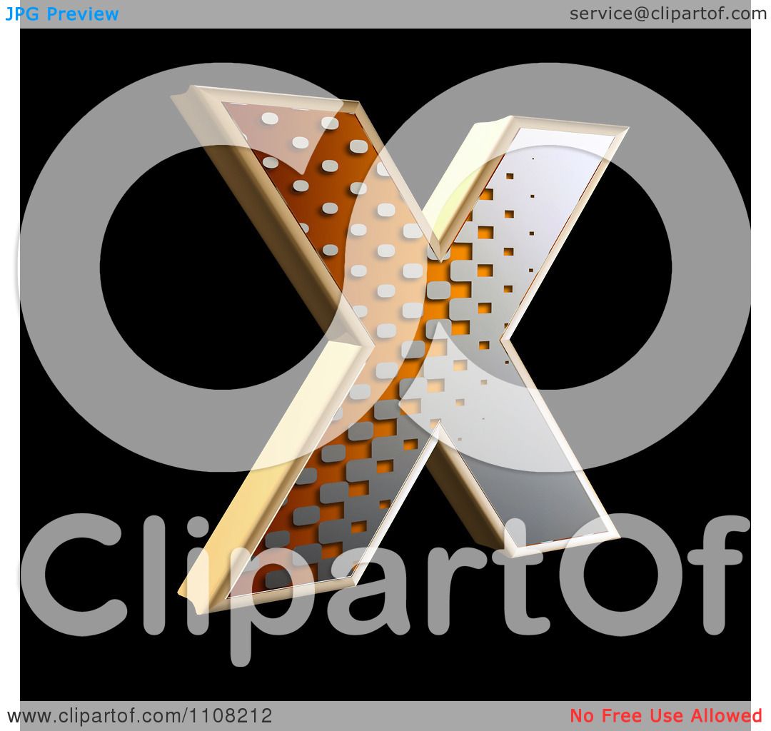 Clipart 3d Halftone Capital Letter X On Black - Royalty Free Illustration by chrisroll ...1080 x 1024