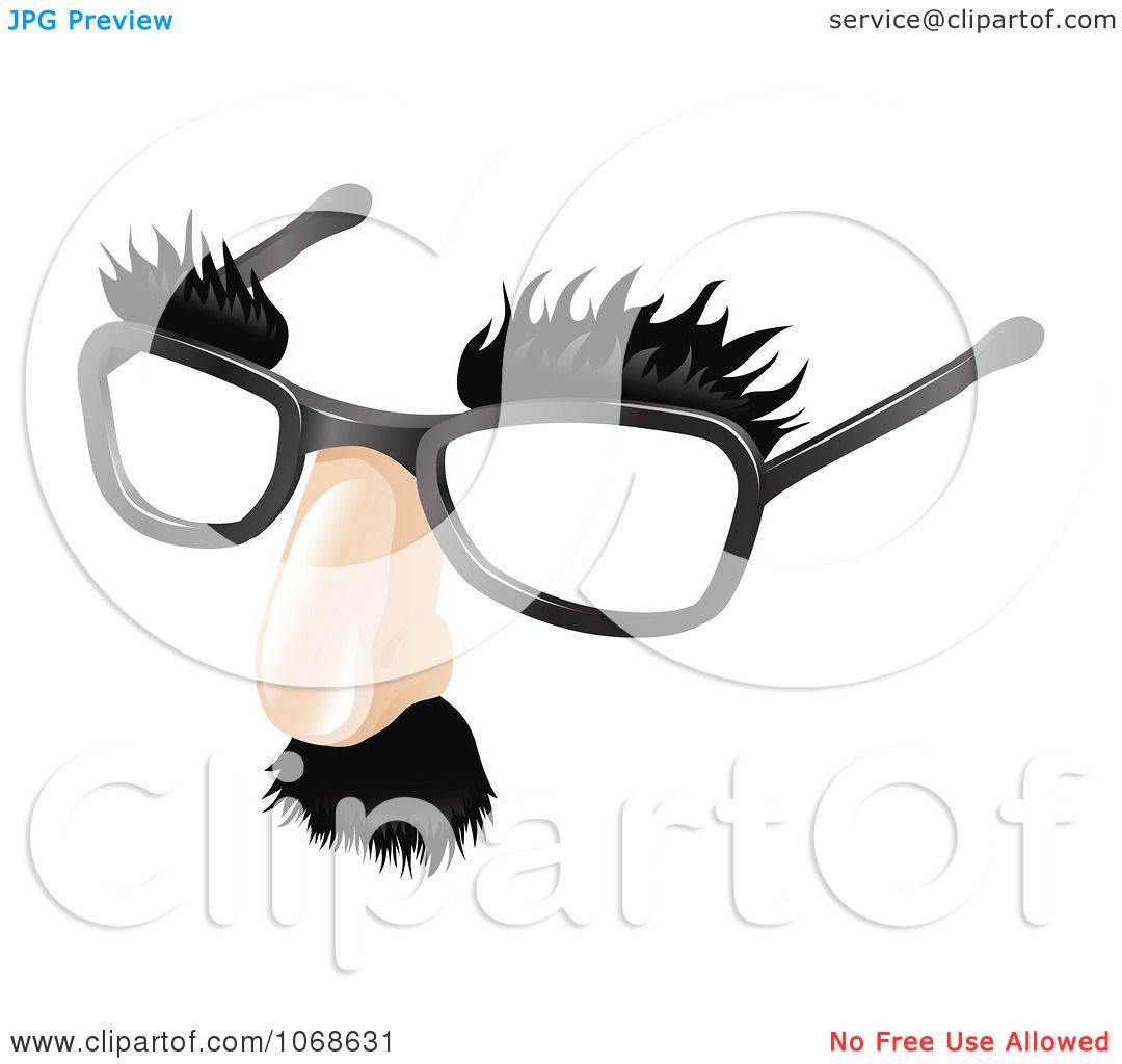 Disguise glasses fake nose mustache Royalty Free Vector