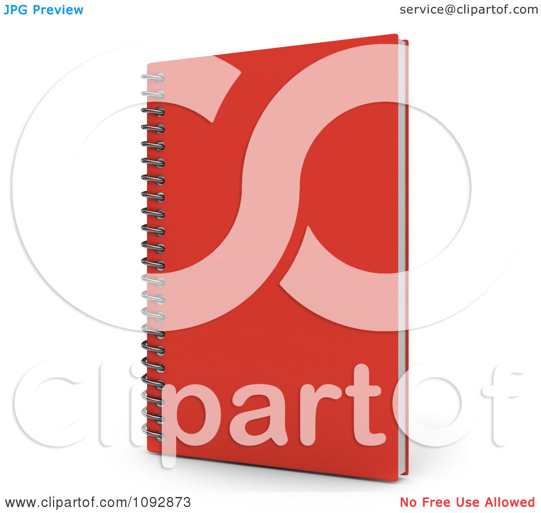 Clipart 3d Red Spiral Notebook - Royalty Free CGI ...