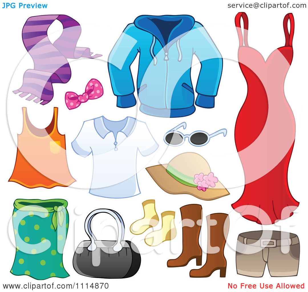 Clipart Accessories And Clothes 1 - Royalty Free Vector Illustration by ...