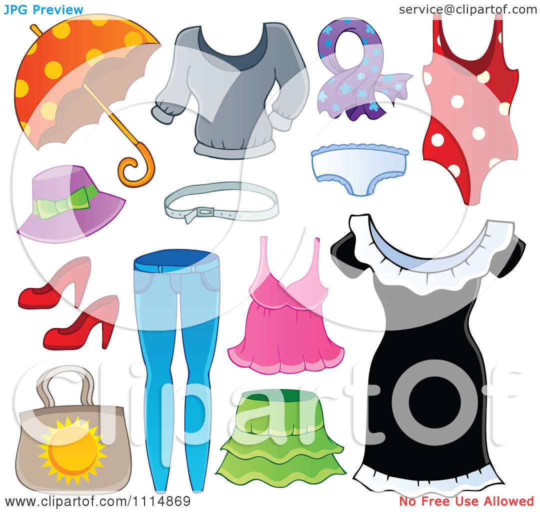 Clipart Accessories And Clothes 2 - Royalty Free Vector Illustration by ...