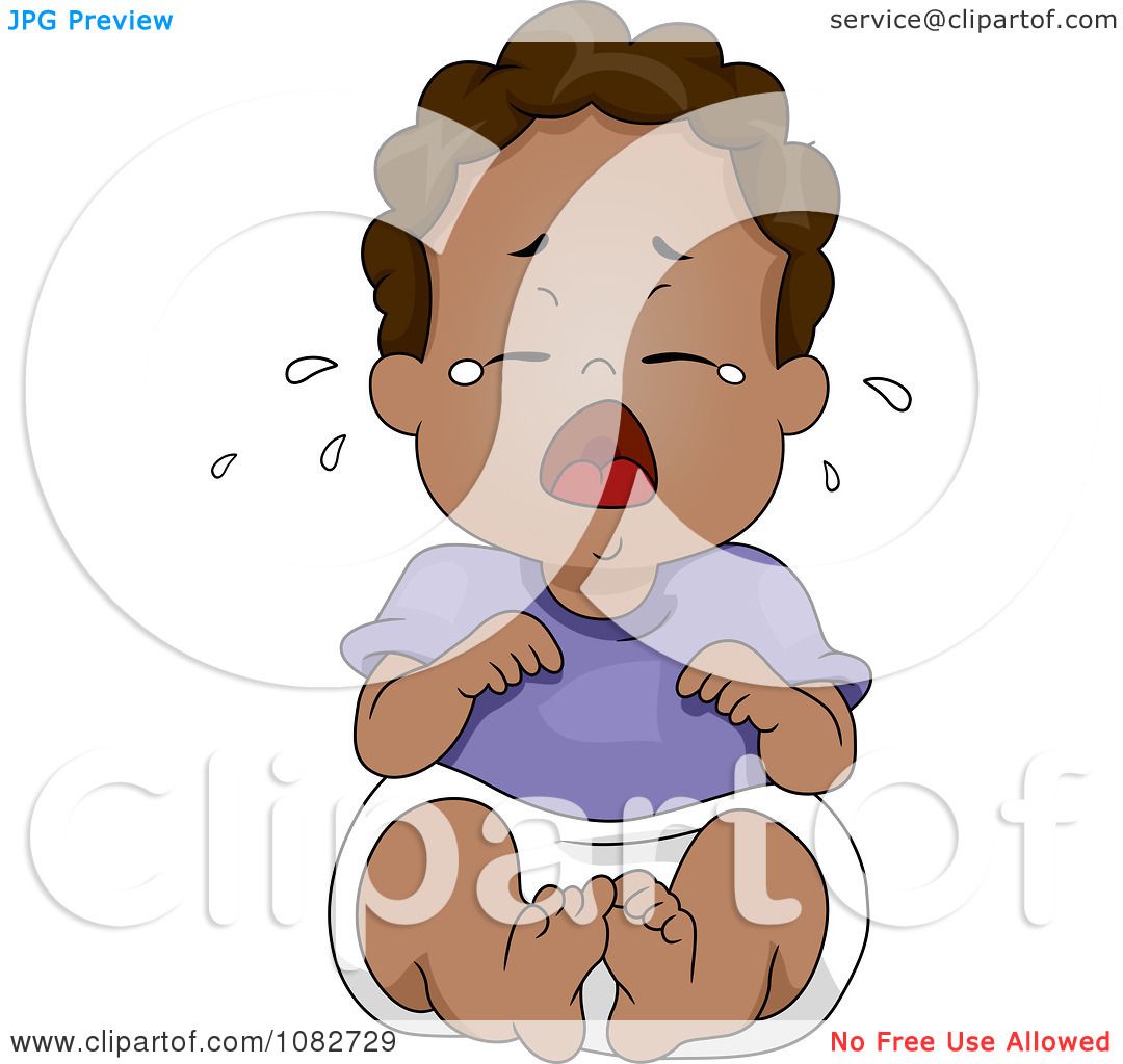 Download Clipart Black Baby Boy Sitting And Crying - Royalty Free Vector Illustration by BNP Design ...