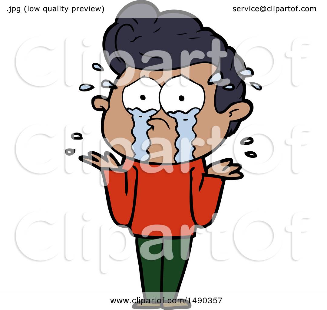 Clipart Cartoon Crying Man by lineartestpilot #1490357