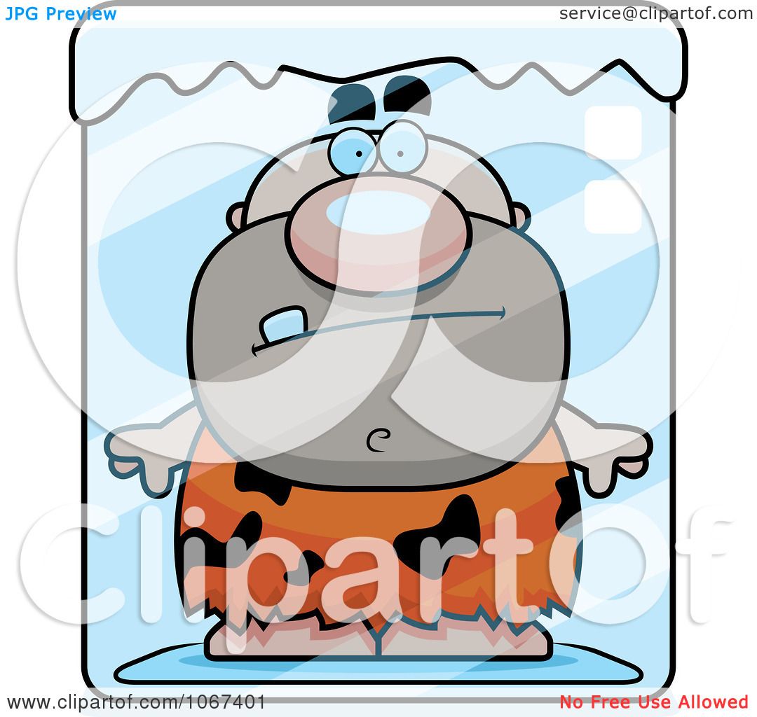 Clipart Caveman Frozen In Ice - Royalty Free Vector Illustration by Cory  Thoman #1067401
